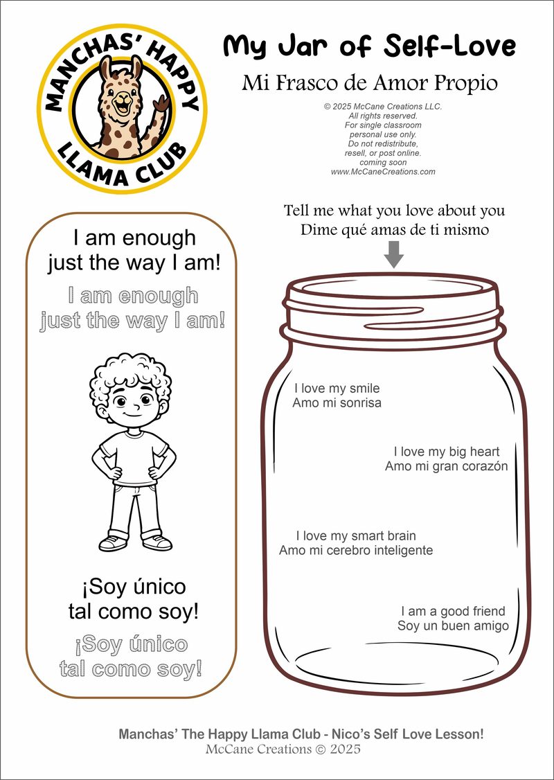 Self-Love Mason Jar — Bilingual